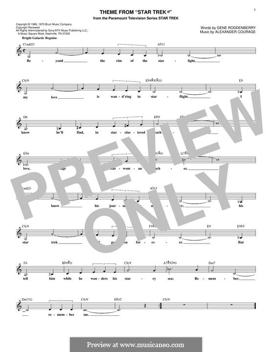Star Trek. Theme: Melodische Linie by Alexander Courage