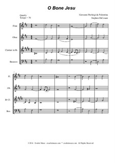 O Bone Jesu: For woodwind quartet by Giovanni da Palestrina