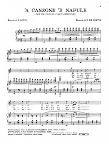 A canzone e Napule: Für Stimme und Klavier by Ernesto de Curtis