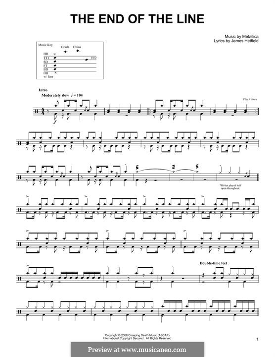 The End of the Line (Metallica): Drum set by James Hetfield