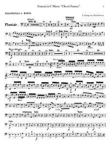 Fantasie in c-Moll, Op.80: Cello- und Kontrabassstimme by Ludwig van Beethoven