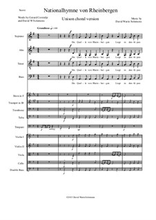 Nationalhymne von Rheinbergen (National Anthem of Rheinbergen): For unison choir and orchestra – score and parts by David W Solomons
