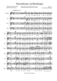 Nationalhymne von Rheinbergen (National Anthem of Rheinbergen): For harmonised choir a cappella by David W Solomons
