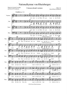 Nationalhymne von Rheinbergen (National Anthem of Rheinbergen): For unison choir a cappella by David W Solomons