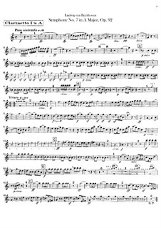 Vollständiger Sinfonie: Klarinettenstimmen by Ludwig van Beethoven