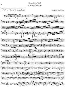 Vollständiger Sinfonie: Cello- und Kontrabassstimme by Ludwig van Beethoven