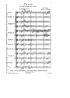 Partita für Violine Nr.3 in E-Dur, BWV 1006: Gavotte. Bearbeitung für Orchester by Johann Sebastian Bach