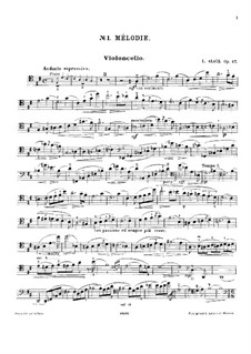 Fünf Stücke für Cello und Klavier, Op.47: Nr.1 Melodie – Solo Stimme by Ladislas Aloïz