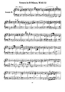 Sonate für Tasteninstrumente in h-Moll, H 35 Wq 65:13: Version für Klavier by Carl Philipp Emanuel Bach