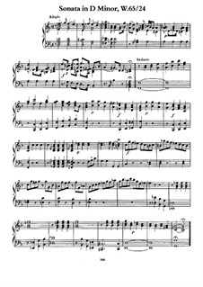 Sonate für Tasteninstrumente in d-Moll, H 60 Wq 65:24: Sonate für Tasteninstrumente in d-Moll by Carl Philipp Emanuel Bach