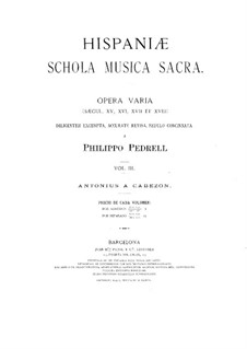 Hispaniae schola musica sacra: Buch III by Antonio de Cabezón