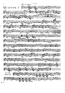 Sechs Quartette für Flöte, Violine, Bratsche und Cello, T. 145-150: Violinstimme by Giuseppe Maria Cambini