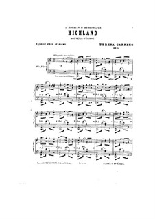 Highland, Op.38: Für Klavier by Teresa Carreño