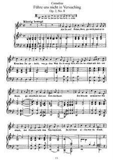 Vater unser. Neun Lieder, Op.2: Nr.8 Führe uns nicht in Versuchung by Peter Cornelius