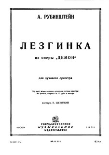 Der Dämon: Lesginka, für Blasorchester by Anton Rubinstein