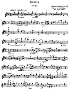Sonate für Violine und Klavier Nr.2 in A-Dur, Op.100: Solostimme by Johannes Brahms