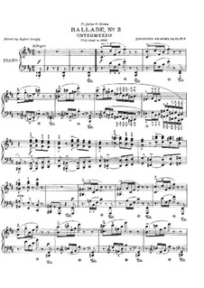 Vier Balladen, Op.10: Ballade Nr.3 by Johannes Brahms