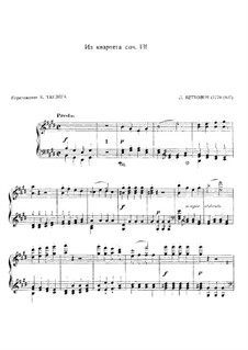 Streichquartett Nr.14 in cis-Moll, Op.131: Presto, für Klavier by Ludwig van Beethoven