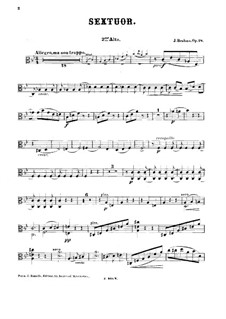 Streichsextett Nr.1 in B-Dur, Op.18: Bratschenstimme II by Johannes Brahms