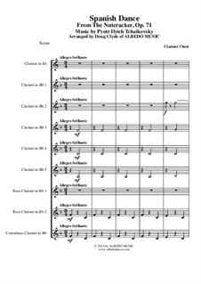 Nr.12 Divertissement: Spanish Dance, for clarinet choir by Pjotr Tschaikowski