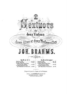 Streichsextett Nr.2 in G-Dur, Op.36: Violinstimme I by Johannes Brahms