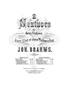 Streichsextett Nr.2 in G-Dur, Op.36: Violinstimme II by Johannes Brahms