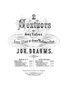 Streichsextett Nr.2 in G-Dur, Op.36: Bratschenstimme II by Johannes Brahms