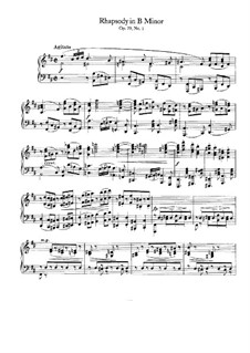 Zwei Rhapsodien, Op.79: Rhapsodie Nr.1 by Johannes Brahms