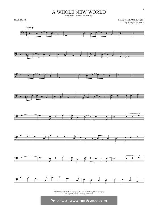 Instrument version: For trombone by Alan Menken