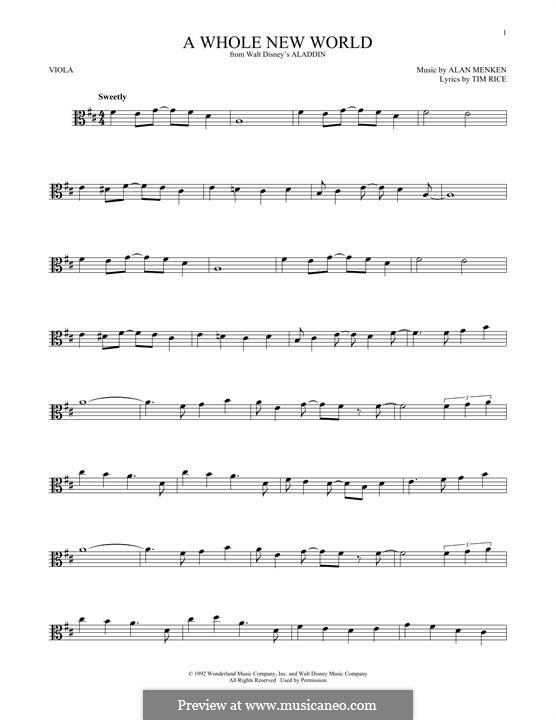 Instrument version: For viola by Alan Menken