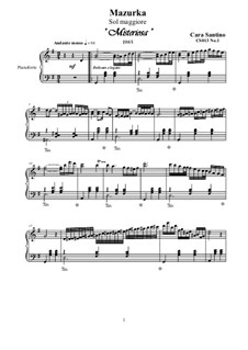 Two Mazurkas for Piano, CS013: Two Mazurkas for Piano by Santino Cara