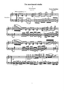 Three Movements Studio for Piano, CS269: Three Movements Studio for Piano by Santino Cara