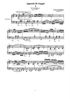 Three Travel Notes for Piano, CS266: Three Travel Notes for Piano by Santino Cara