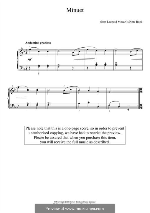 Minuet: Für Klavier by Leopold Mozart