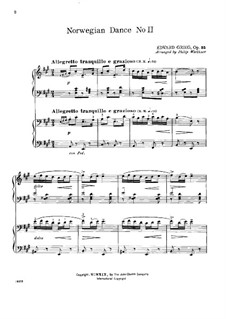 Dance No.2: Für zwei Klaviere, vierhändig by Edvard Grieg