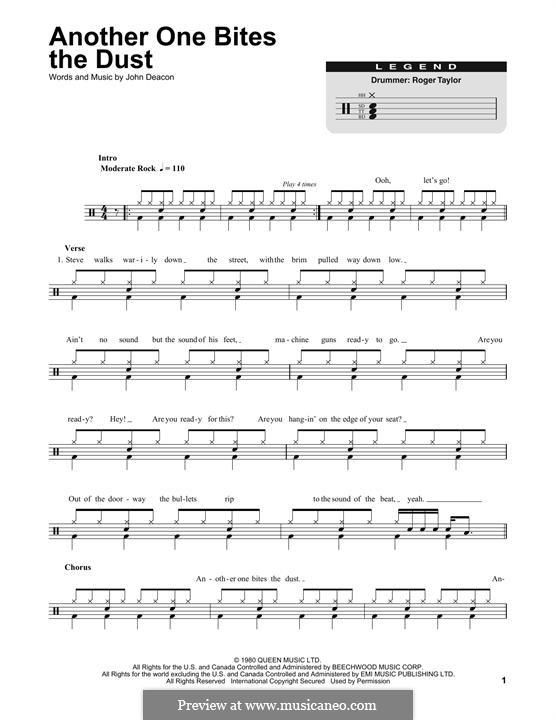 Another One Bites the Dust (Queen): Drum set by John Deacon