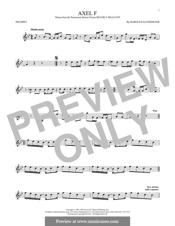Axel F (from Beverley Hills Cop): Für Trompete by Harold Faltermeyer