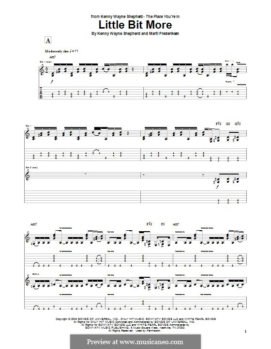 Little Bit More: Für Gitarre mit Tabulatur by Martin Frederiksen, Kenny Wayne Shepherd