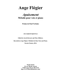 Apaisement: Für Mittelstimme und Klavier by Ange Flégier