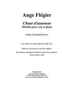 Chant d'Automne: Für hohe Stimme und Klavier by Ange Flégier