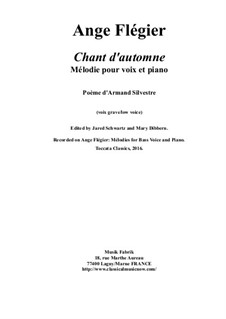 Chant d'Automne: For bass voice and piano by Ange Flégier