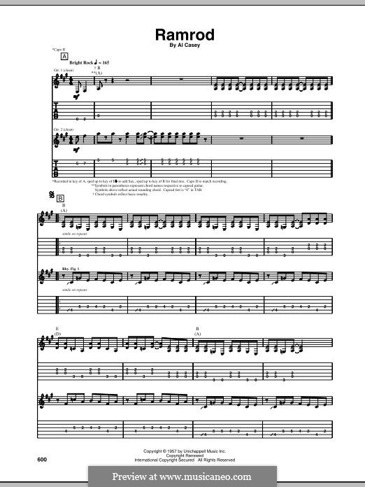 Ramrod (Duane Eddy): Für Gitarre mit Tabulatur by Al Casey