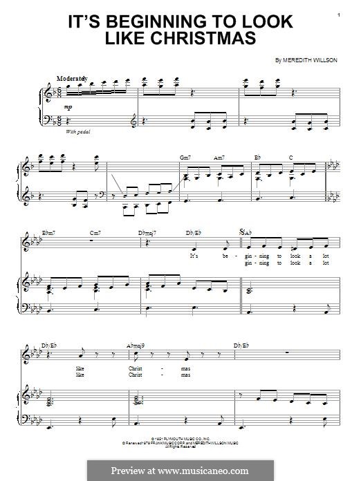 It's Beginning to Look a Lot Like Christmas (Perry Como): Für Stimme und Klavier by Meredith Willson