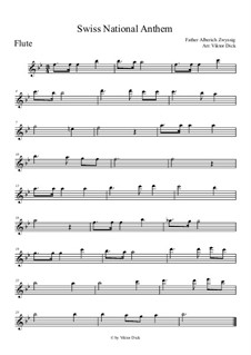 Schweizer Psalm (Swiss National Anthem): Für Flöte by Alberich Zwyssig