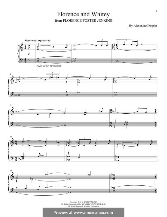 Florence and Whitey: Für Klavier by Alexandre Desplat