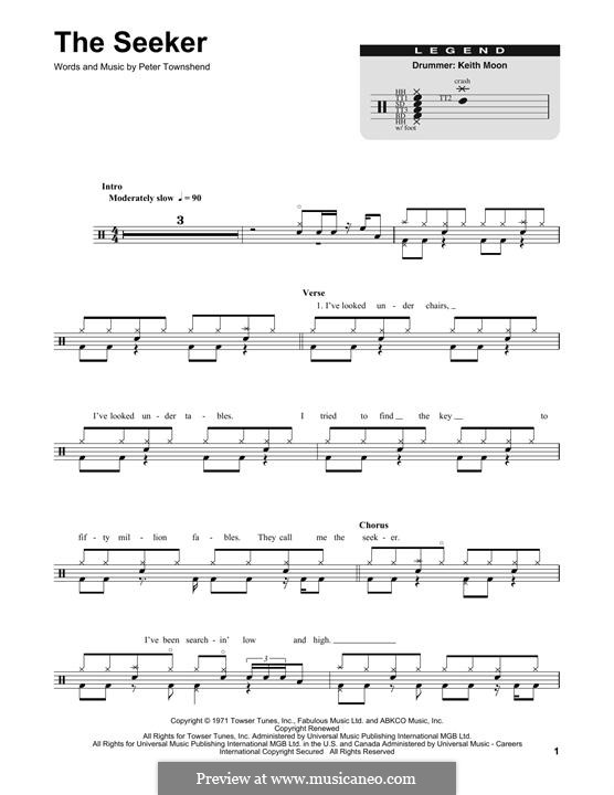 The Seeker (The Who): Drum set by Peter Townshend