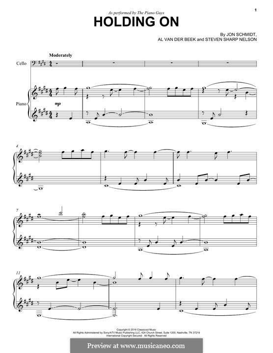 Holding On (The Piano Guys): Für Klavier by Jon Schmidt, Al van der Beek, Steven Sharp Nelson