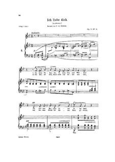 Melodien der Herzen, Op.5: Nr.3 Ich Liebe Dich (B-Dur) by Edvard Grieg