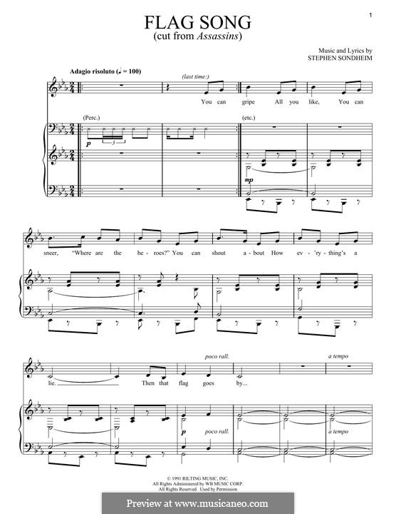 Flag Song: Für Stimme und Klavier by Stephen Sondheim