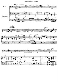 Sonate für Violine und Cembalo in A-Dur , HWV 361 Op.1 No.3: Version für Violine und Klavier – Partitur, Stimme by Georg Friedrich Händel